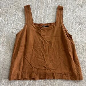 Brown linen Sleeveless Top